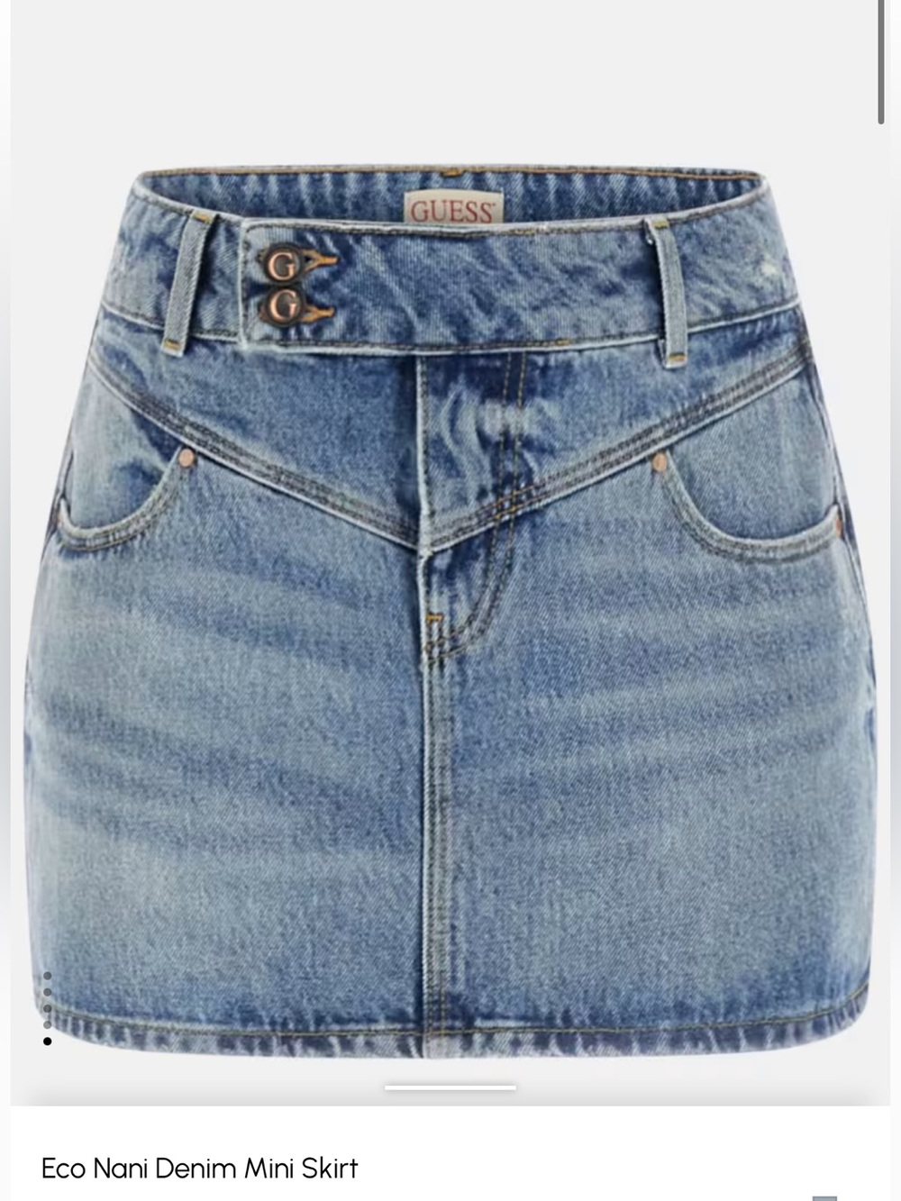 GUESS Light Blue Denim V-Waist Mini Skirt
